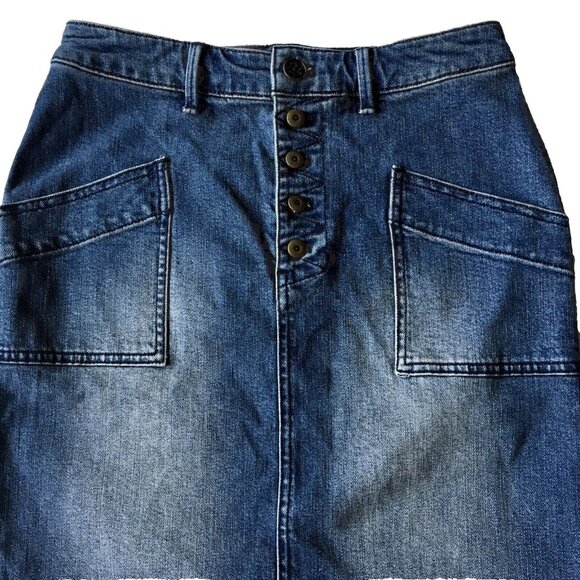 Pilcro and the Letterpress By Anthropologie Denim Pencil Skirt Size 2 - Picture 3 of 9